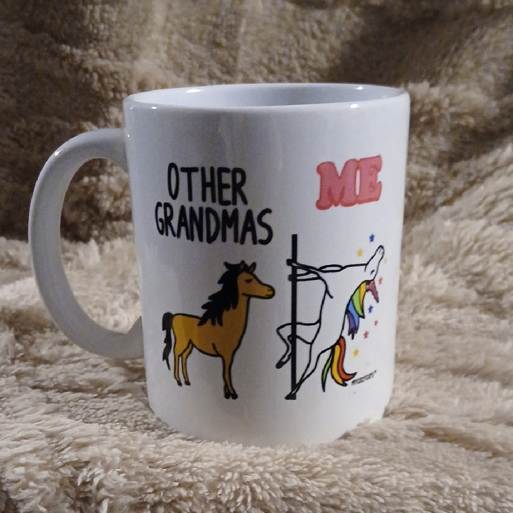 White Ceramic Mug with Fun Grandma Design